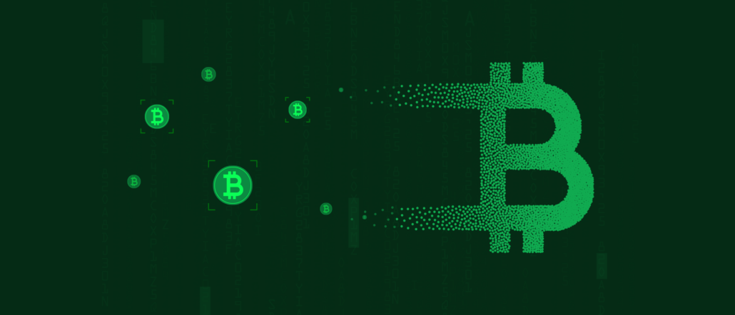 Ransomware as a Service: abstraktes Bild des Bitcoin-Logos