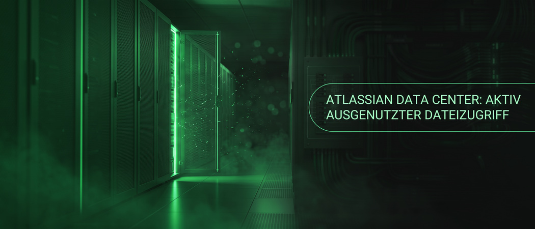 Banner-Illustration mit dem Titel Atlassian Data Center: Aktiv ausgenutzter Dateizugriff