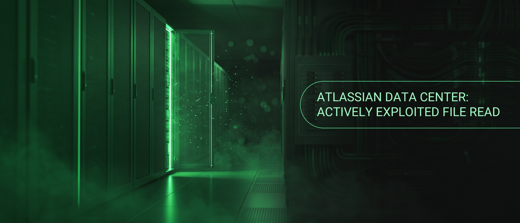 Banner illustration with the title “Atlassian Data Center: Actively Exploited File Read”