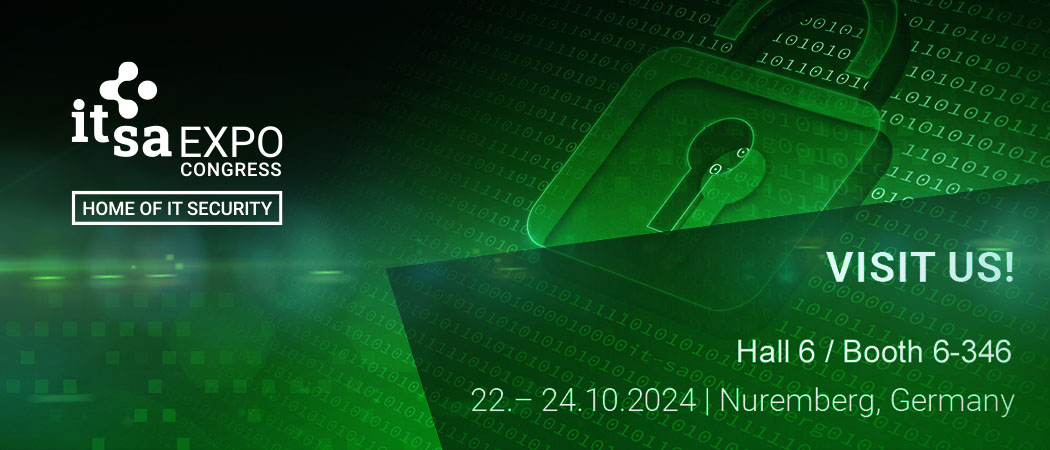 Greenbone at it-sa 2024 in Nuremberg: Hall 6, Booth 6-346 from October 22-24, 2024.